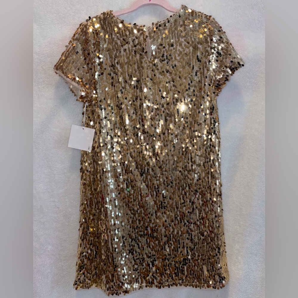 btween Gold Sequin Kids Formal Dress
